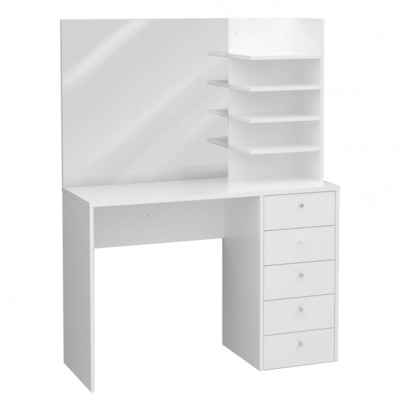 FMD Coiffeuse avec miroir 105x39,9x140,5 cm Blanc