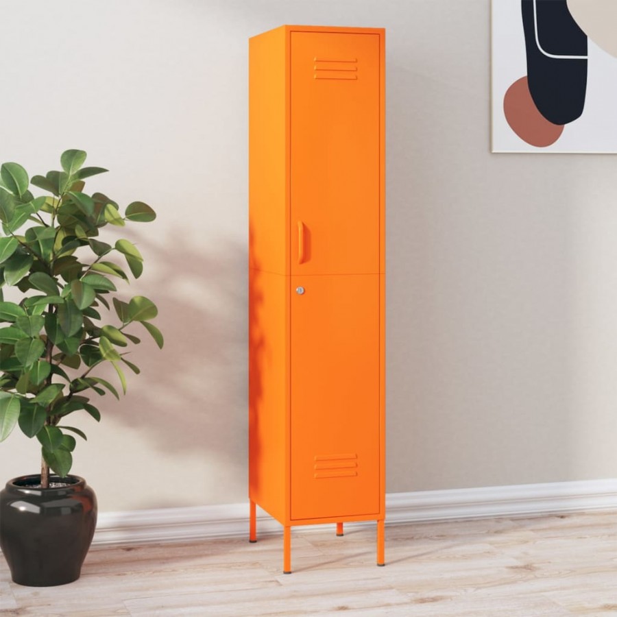 Armoire à casiers Orange 35x46x180 cm Acier