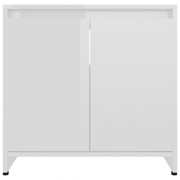 Armoire de salle de bain Blanc brillant 60x33x61 cm Aggloméré