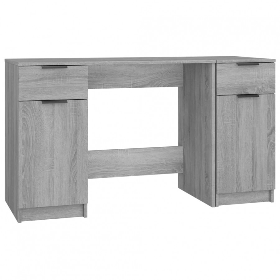 Bureau avec armoire latérale Sonoma gris 