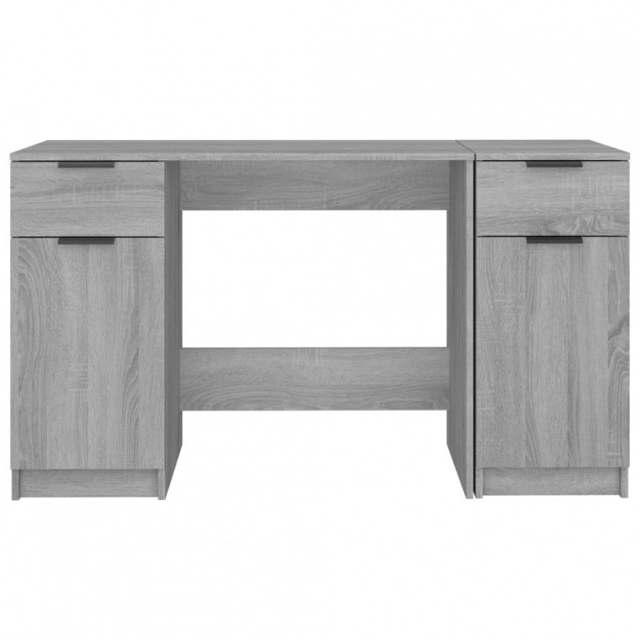Bureau avec armoire latérale Sonoma gris 