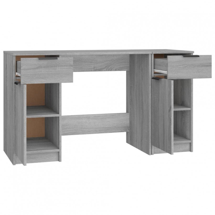 Bureau avec armoire latérale Sonoma gris 