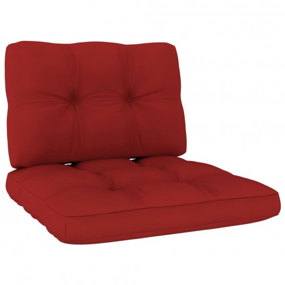 Chaise de jardin avec coussins rouge Bois de pin imprégné