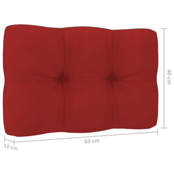 Chaise de jardin avec coussins rouge Bois de pin imprégné