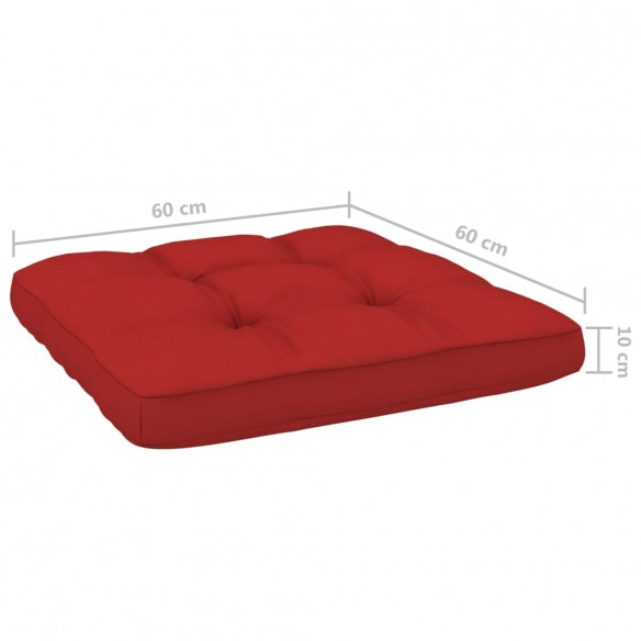 Chaise de jardin avec coussins rouge Bois de pin imprégné