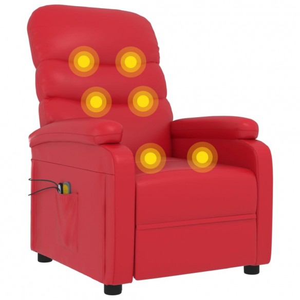 Fauteuil de massage électrique Rouge Similicuir