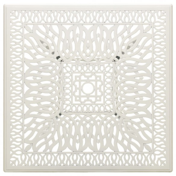 Table de jardin Blanc 90x90x73 cm Aluminium coulé