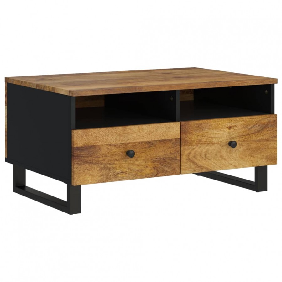 Table basse 80x54x40 cm Bois de manguier solide et d'ingénierie Table basse 80x54x40 cm Bois de manguier solide et d'ingénierie