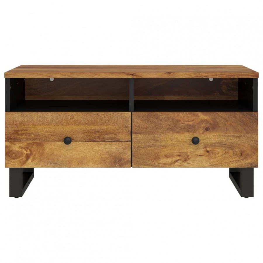 Table basse 80x54x40 cm Bois de manguier solide et d'ingénierie Table basse 80x54x40 cm Bois de manguier solide et d'ingénierie