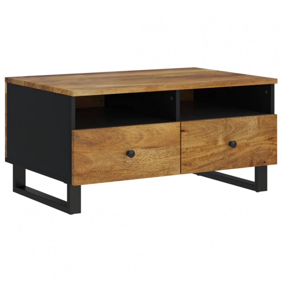 Table basse 80x54x40 cm Bois de manguier solide et d'ingénierie Table basse 80x54x40 cm Bois de manguier solide et d'ingénierie