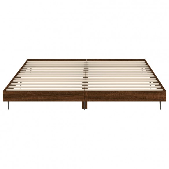 Cadre de lit chêne marron 200x200 cm bois d'ingénierie