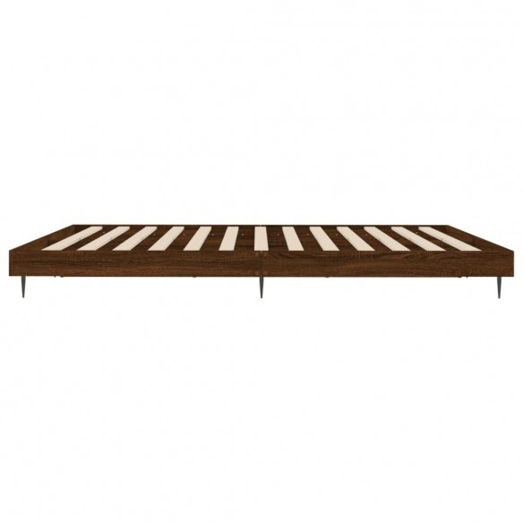 Cadre de lit chêne marron 200x200 cm bois d'ingénierie