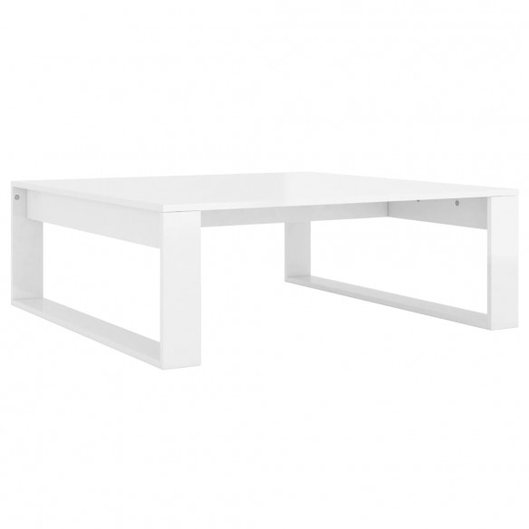 Table basse Blanc brillant 100x100x35 cm Aggloméré