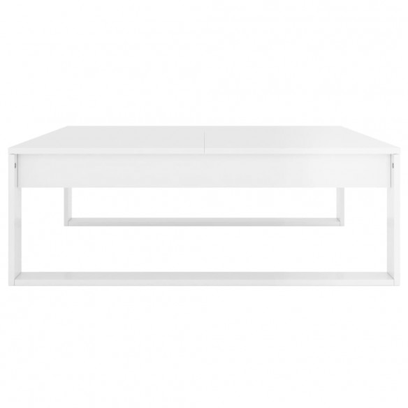 Table basse Blanc brillant 100x100x35 cm Aggloméré