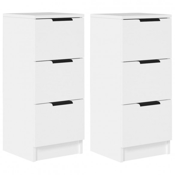 Buffets 2 pcs Blanc 30x30x70 cm Bois d'ingénierie