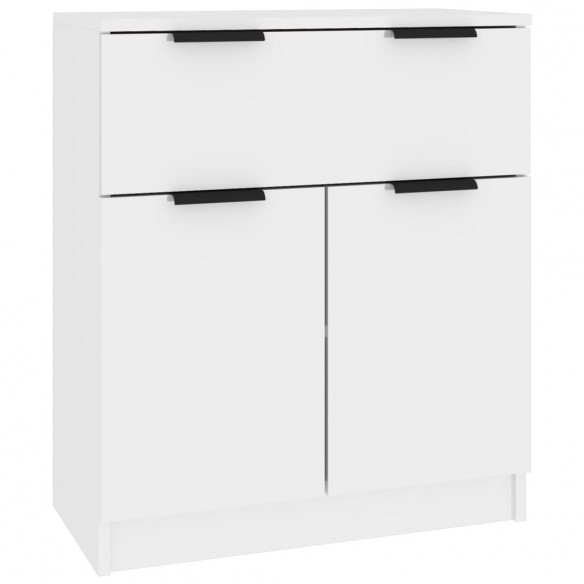 Buffets 3 pcs blanc brillant bois d'ingénierie