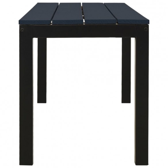 Banc de jardin 110 cm acier et WPC noir