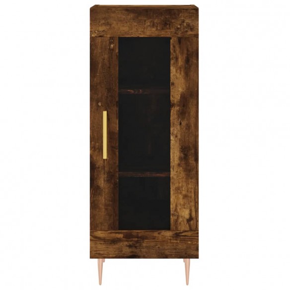 Buffet haut Chêne fumé 34,5x34x180 cm Bois d'ingénierie