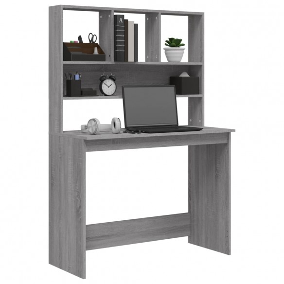 Bureau avec étagères Sonoma gris 102x45x148cm Bois d'ingénierie