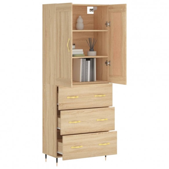 Buffet haut Chêne sonoma 69,5x34x180 cm Bois d'ingénierie