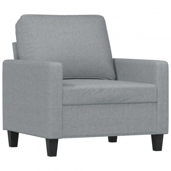 Fauteuil avec repose-pied Gris clair 60 cm Tissu