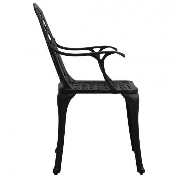 Chaises de jardin lot de 6 fonte d'aluminium noir