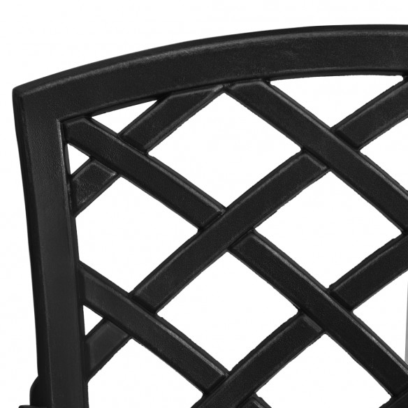 Chaises de jardin lot de 6 fonte d'aluminium noir