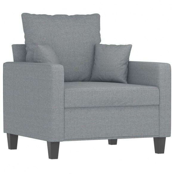 Fauteuil avec repose-pied Gris clair 60 cm Tissu