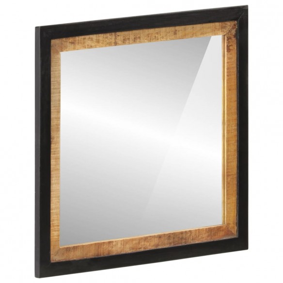 Miroir de salle de bain 55x1x60cm verre et bois massif manguier