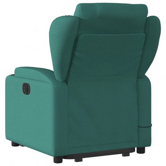 Fauteuil inclinable de massage électrique Vert foncé Tissu