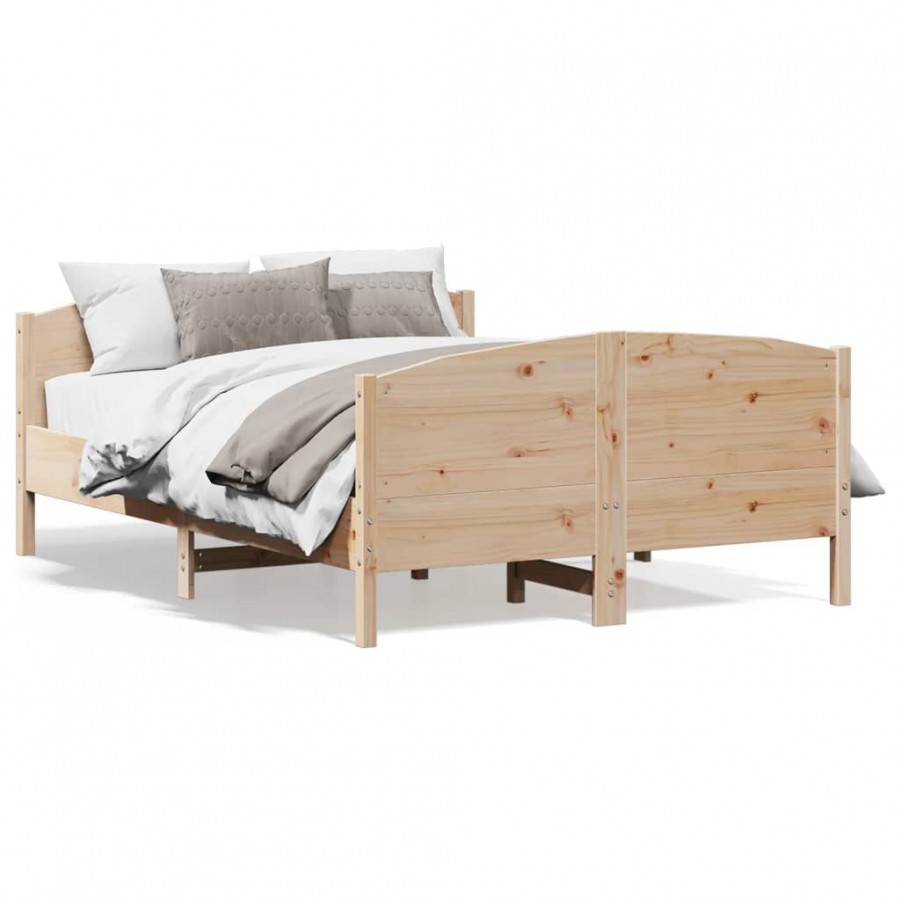 Cadre de lit avec tête de lit 135x190 cm bois de pin massif