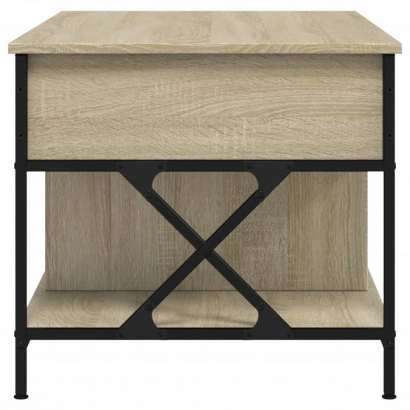 Table basse chêne sonoma 100x55x50cm bois d'ingénierie et métal