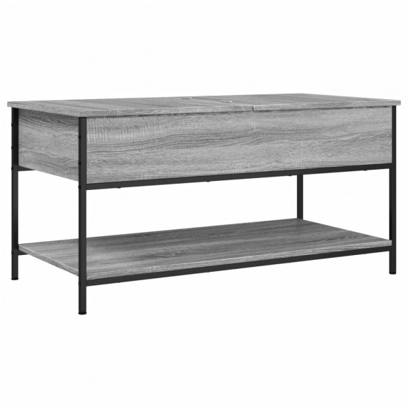 Table basse sonoma gris 100x50x50 cm bois d'ingénierie et métal