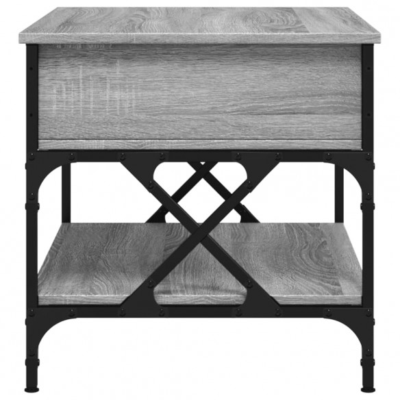 Table basse sonoma gris 70x50x50 cm bois d'ingénierie et métal