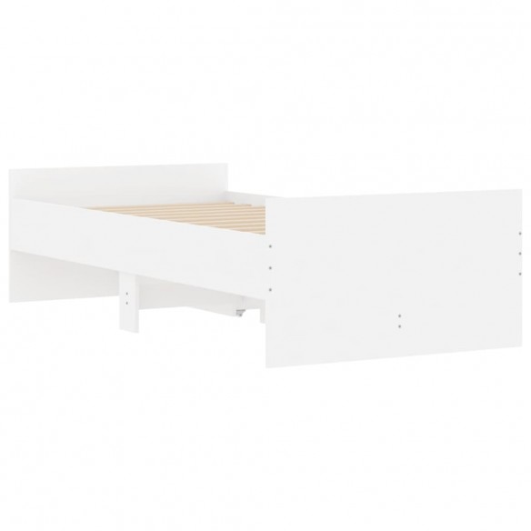 Cadre de lit avec tiroirs blanc 75x190 cm