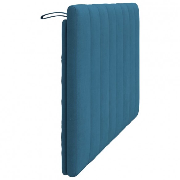 Coussin de tête de lit bleu 140 cm velours