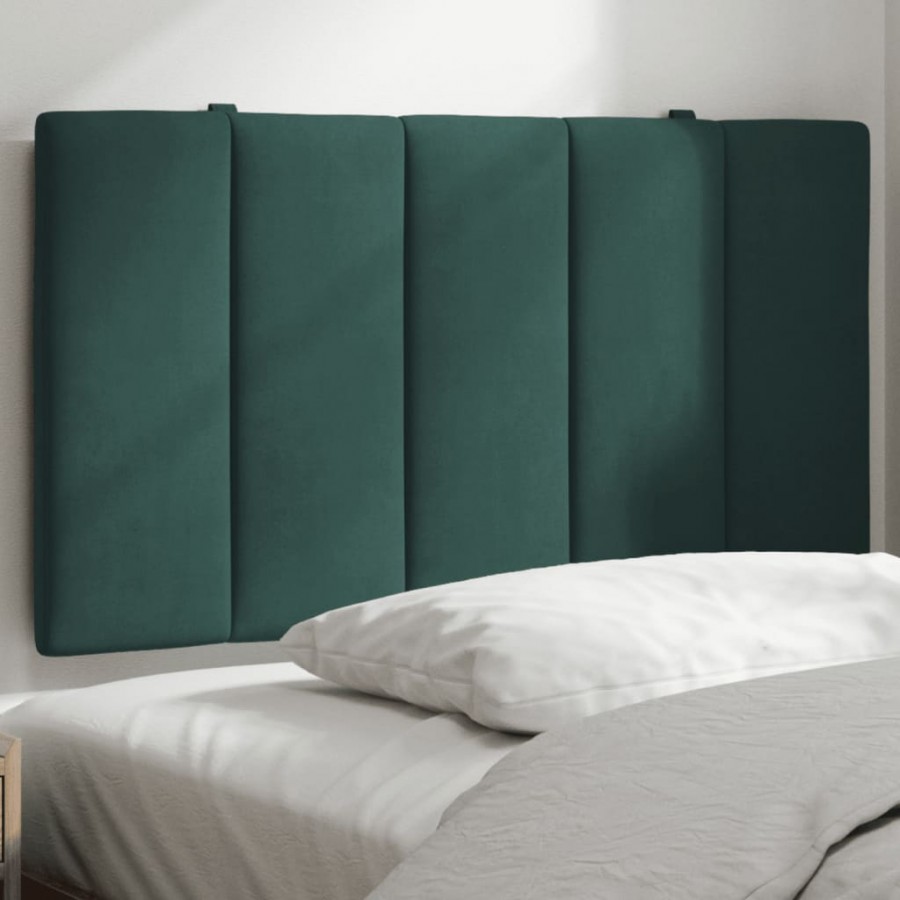 Coussin de tête de lit vert foncé 90 cm velours