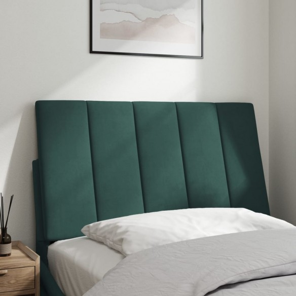 Coussin de tête de lit vert foncé 90 cm velours