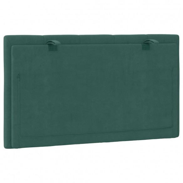 Coussin de tête de lit vert foncé 90 cm velours