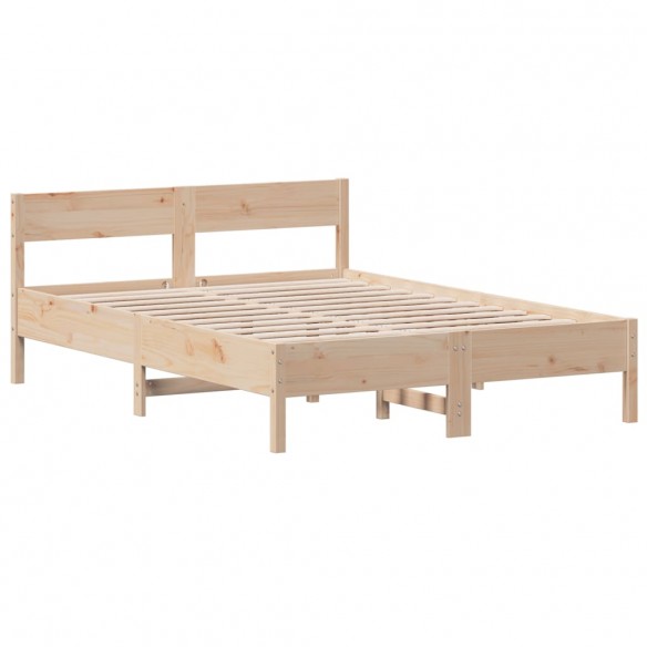 Cadre de lit avec tête de lit 150x200 cm bois de pin massif