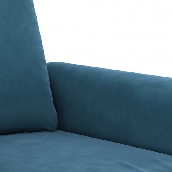 Canapé à 2 places Bleu 140 cm Velours