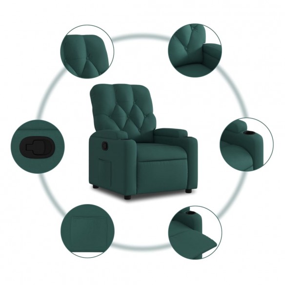 Fauteuil inclinable Vert foncé Tissu