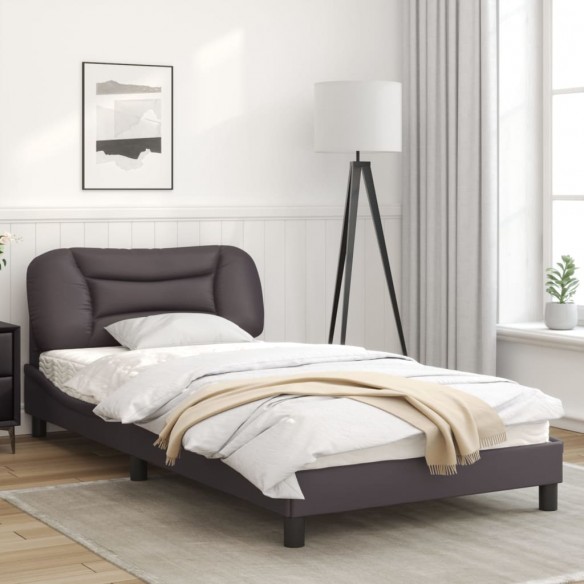 Cadre de lit avec tête de lit Gris 100x200 cm Similicuir