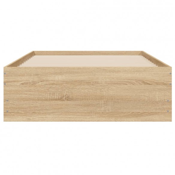 Cadre de lit et tiroirs chêne sonoma 90x200cm bois d'ingénierie
