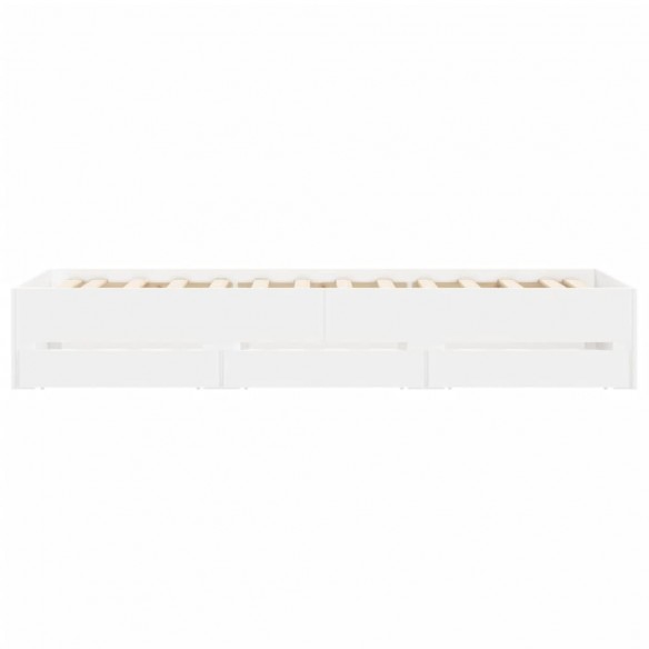Cadre de lit avec tiroirs blanc 90x200 cm bois d'ingénierie