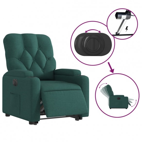 Fauteuil inclinable électrique vert foncé tissu