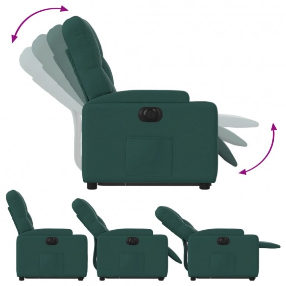 Fauteuil inclinable électrique vert foncé tissu