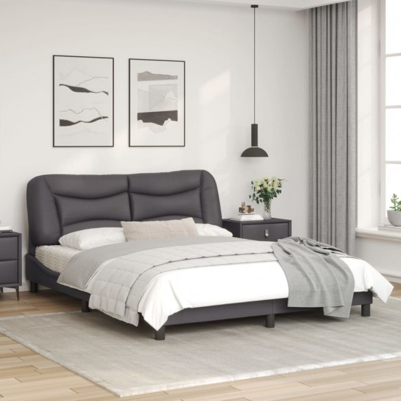 Cadre de lit avec tête de lit Gris 160x200 cm Similicuir