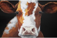 Tableau décoratif mural 90x120 cm "tête de vache"