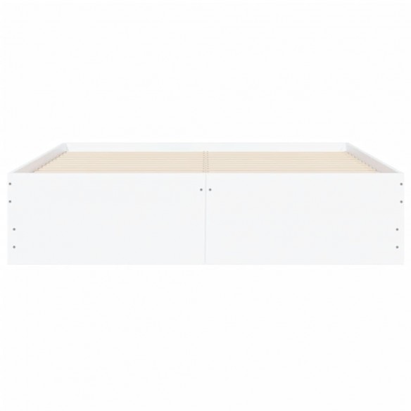 Cadre de lit avec tiroirs blanc 135x190 cm bois d'ingénierie